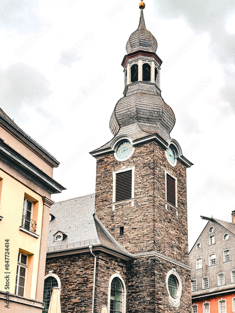 Obraz premium Traditional Cathedral in Monschau in Germany