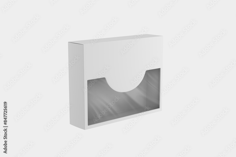 Product Cardboard Package Box With Window. Isolated On White Background. Mock Up Template Ready For Your Design. 3d illustration Product Cardboard Package Box With Window. Isolated On White Background. Mock Up Template Ready For Your Design. 3d illustration