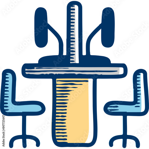 Cubicle Handdrawn Icon Vector Illustration