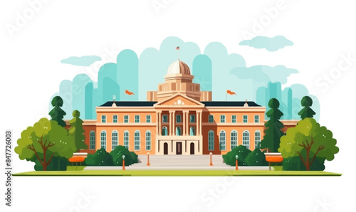 university vector flat minimalistic isolated illustration