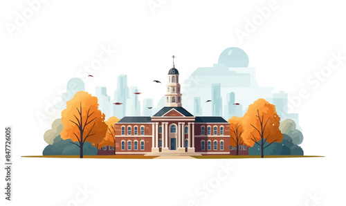 university vector flat minimalistic isolated illustration