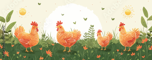 Antibiotic use in chicken farms. Sustainable chicken farming against antibiotic use. Sustainable agriculture, veterinary care, and antibiotic resistance. Drug resistance in modern agriculture. Vector