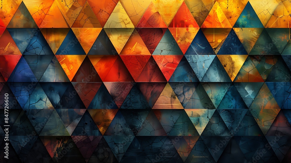 A kaleidoscope of triangles in vibrant and bold colors, intricate geometric pattern, hd quality, digital illustration, high contrast, modern aesthetic, artistic abstraction, dynamic composition. A kaleidoscope of triangles in vibrant and bold colors, intricate geometric pattern, hd quality, digital illustration, high contrast, modern aesthetic, artistic abstraction, dynamic composition.