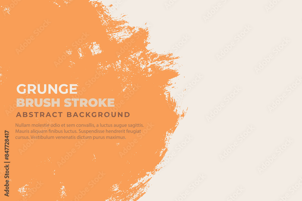 Orange brush stroke hand painted background. Yellow grunge stain on beige background Orange brush stroke hand painted background. Yellow grunge stain on beige background