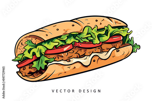 tasty turkish doner fast food vector design illustration