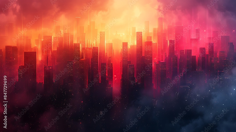 Abstract skyline with rectangles of various heights, vibrant neon colors, dark background, hd quality, digital art, high contrast, geometric precision, modern design, artistic composition. Abstract skyline with rectangles of various heights, vibrant neon colors, dark background, hd quality, digital art, high contrast, geometric precision, modern design, artistic composition.