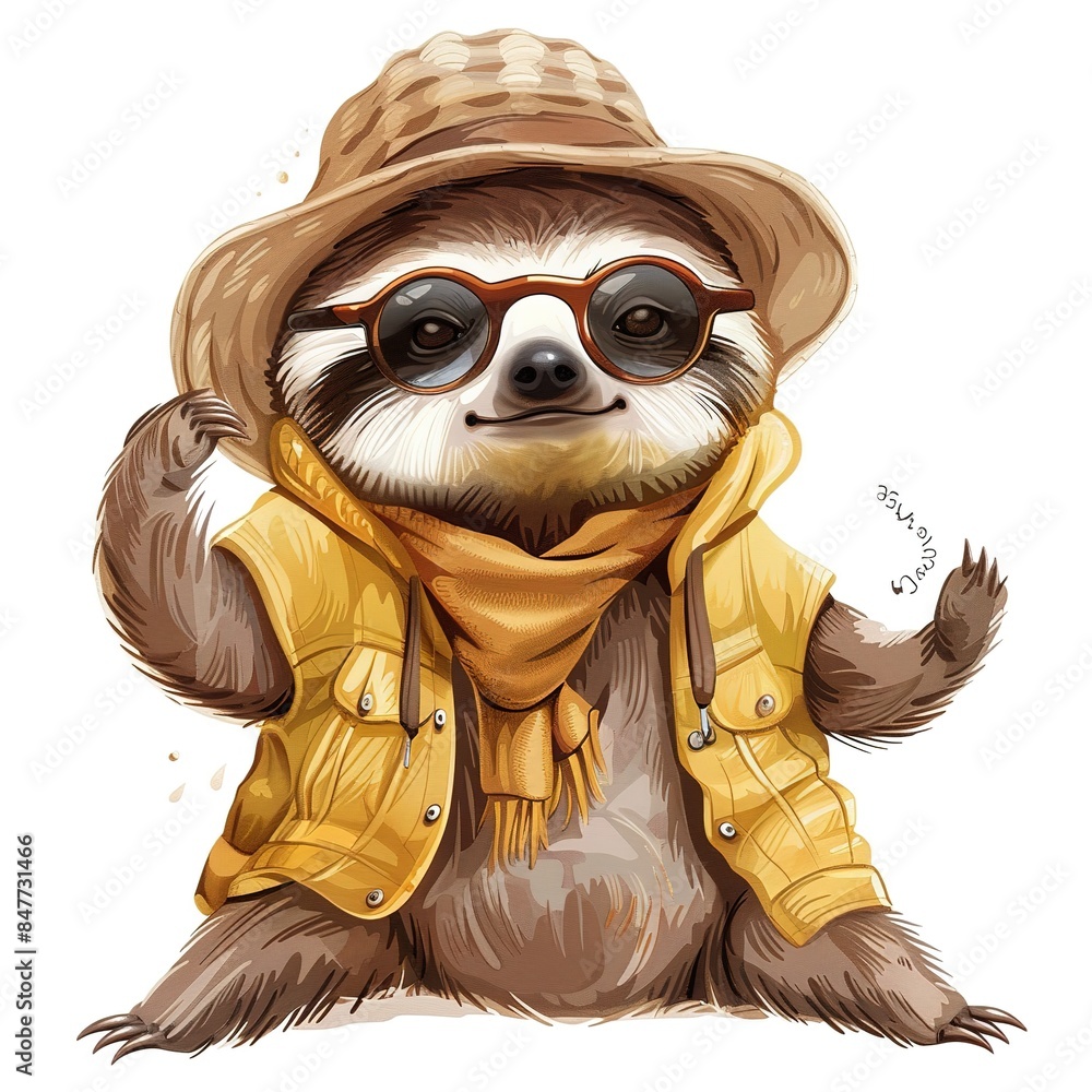 Fototapeta premium Sloth global fusion fashion 