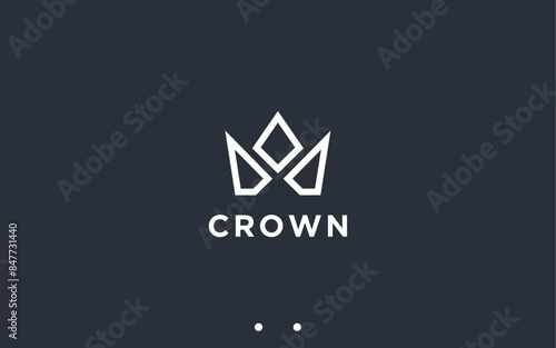 crown logo design vector silhouette illustration