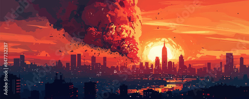 Nukleare Apokalypse. vector simple illustration