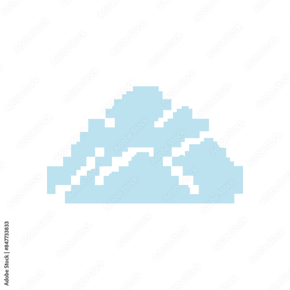 Fototapeta premium Fluffy clouds pixel art icon
