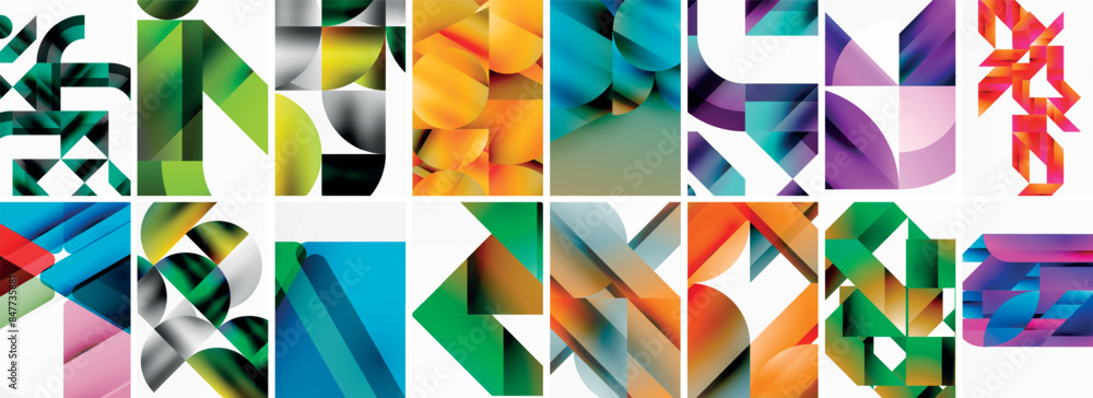 Set of abstract minimal geometric backgrounds with lines, circles and triangles. Vector Illustration For Wallpaper, Banner, Background, Card, Book Illustration, landing page Set of abstract minimal geometric backgrounds with lines, circles and triangles. Vector Illustration For Wallpaper, Banner, Background, Card, Book Illustration, landing page