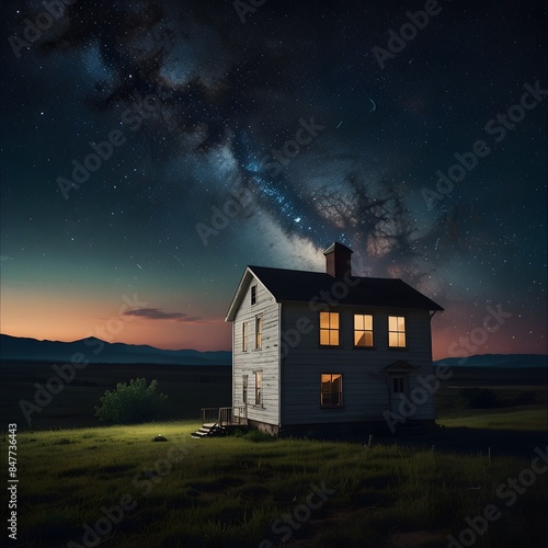 house at night