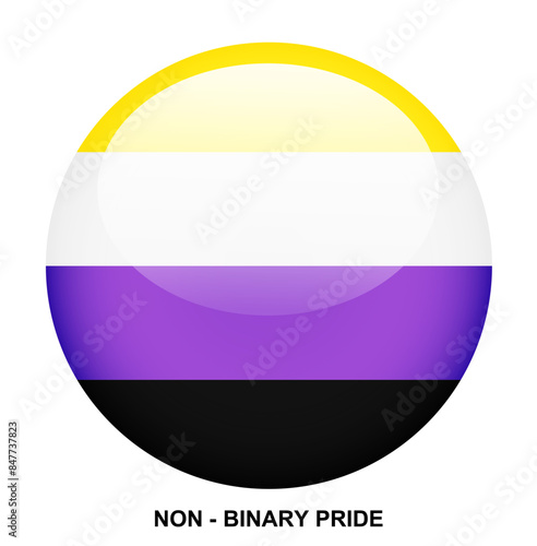 Free Download NON - BINARY PRIDE flag button on white background - GFXLoad