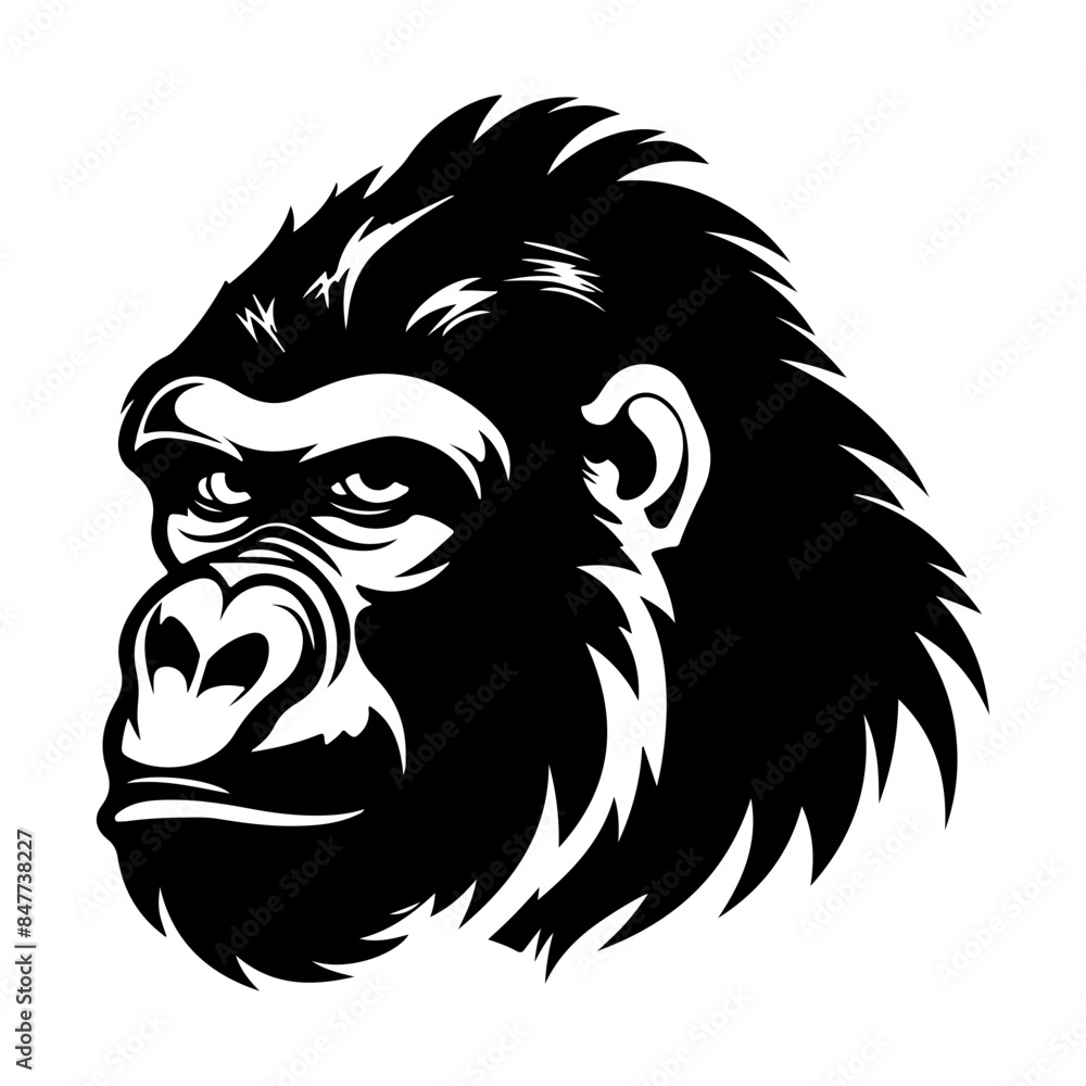 Fototapeta premium gorilla silhouette, gorilla icon vector illustration