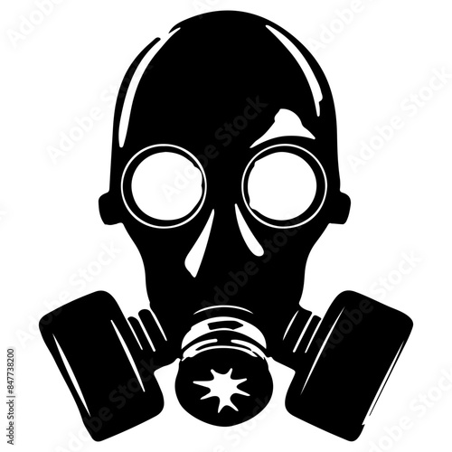 gas mask silhouette, gas mask icon vector illustration