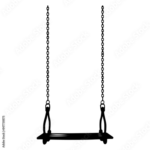 swing set on kid playground silhouette, swing set on kid playground icon vector illustration