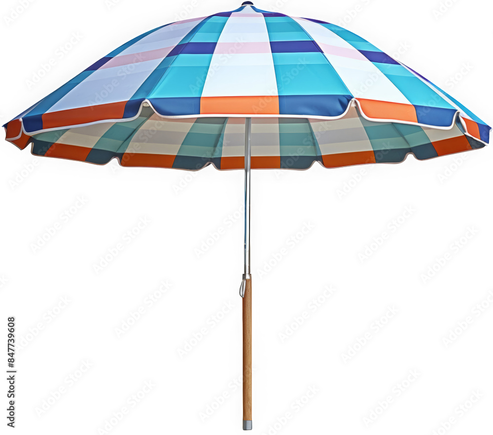 Colorful Beach Umbrella, isolated on transparent Colorful Beach Umbrella, isolated on transparent