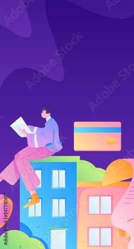 Home loan flat vector concept operation illustration 