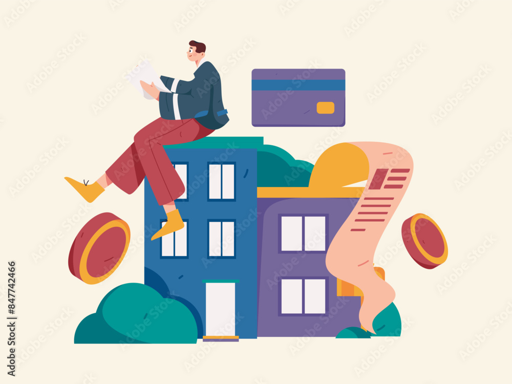 Home loan flat vector concept operation illustration
Home loan flat vector concept operation illustration