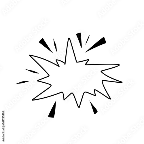 Hand drawn of speech comic bubble