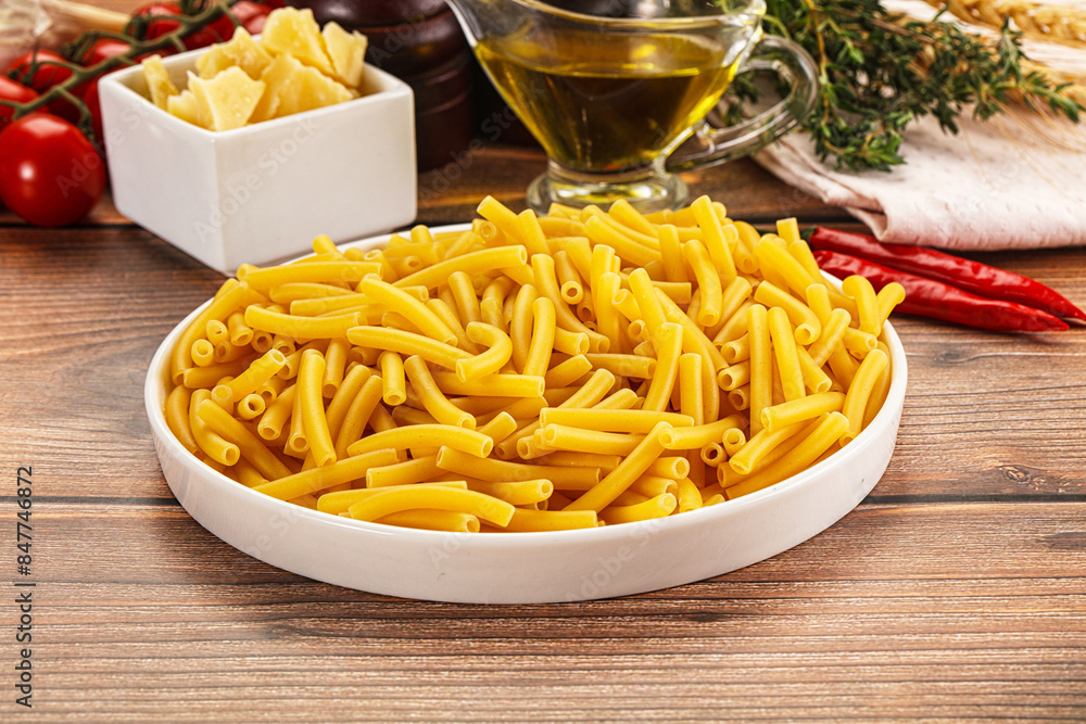Italian pasta Maccherony for cooking Italian pasta Maccherony for cooking