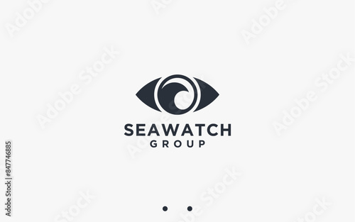 eye with waves logo design vector silhouette illustration