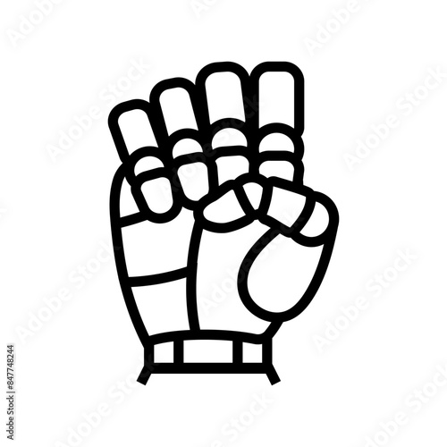fist robot hand gesture line icon vector. fist robot hand gesture sign. isolated contour symbol black illustration