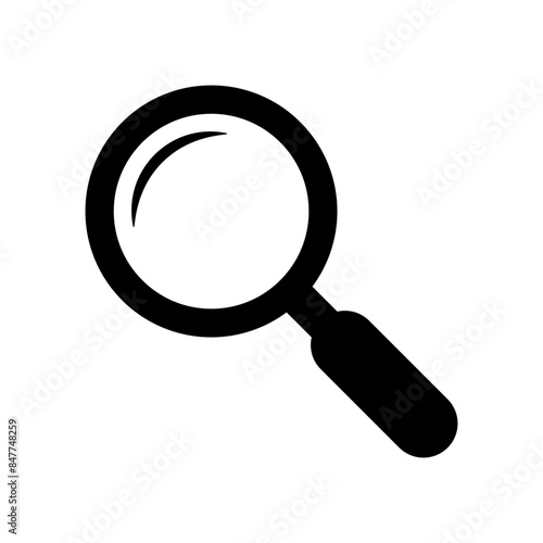 Magnifying glass icon, magnifier or loupe sign. Search icon.