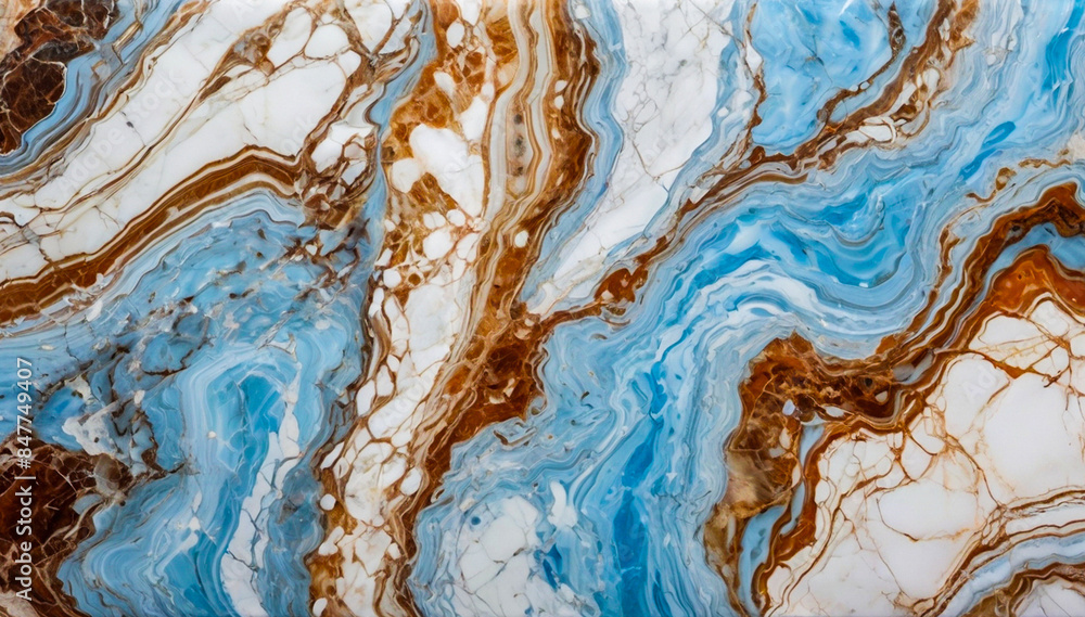 Fototapeta premium seamless high-resolution blue marble texture is perfect for backgrounds and design projects. Suitable for both interior and exterior use, it adds a touch of elegance and sophistication to any space.