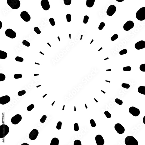 ドットのポップな集中線のイラスト素材