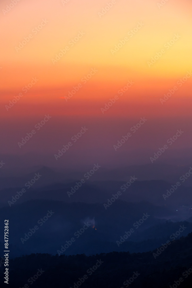 dramatic sunset sky with clouds over mountains landscape dramatic sunset sky with clouds over mountains landscape