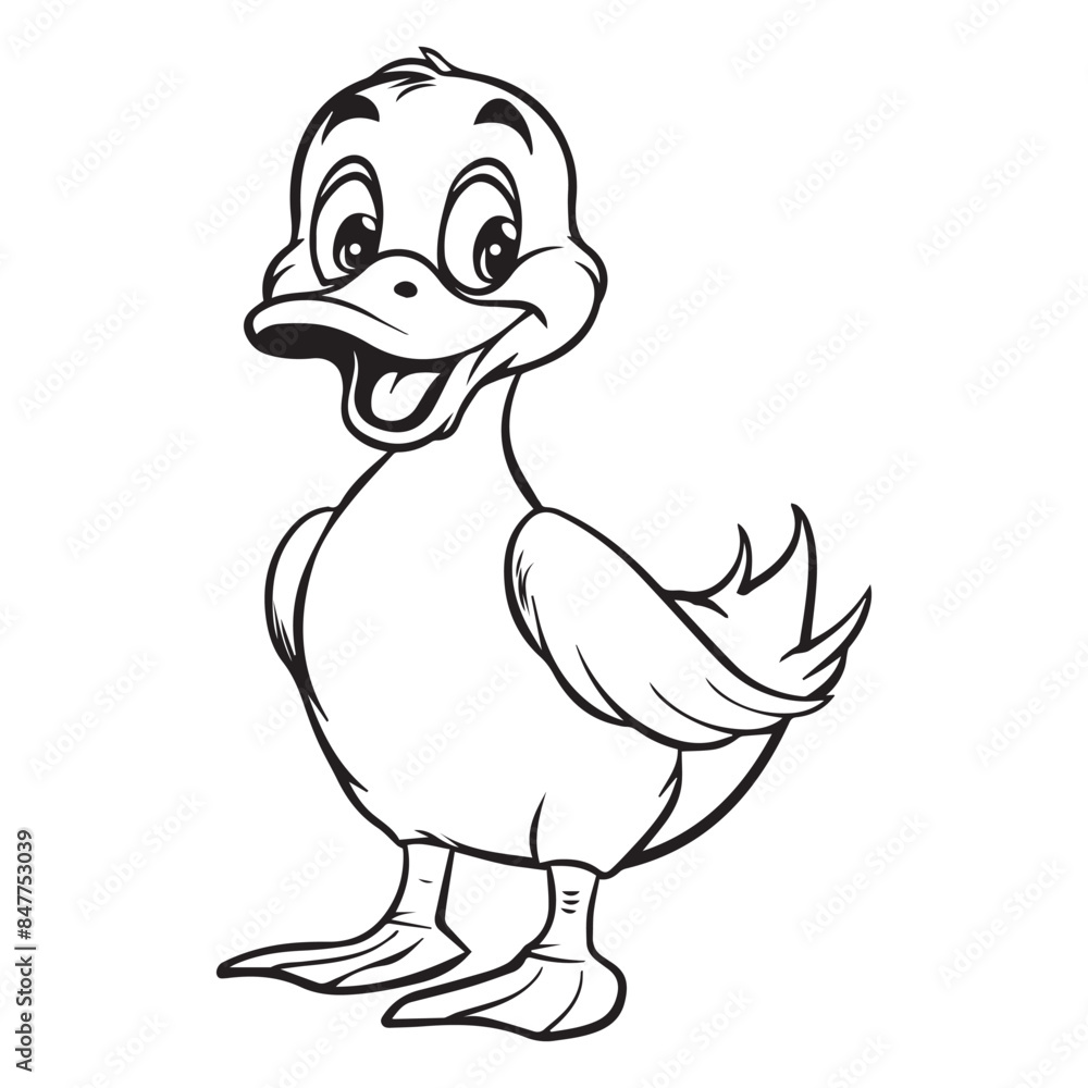Simple and minimalistic cartoon duck, black vector illustration on white background Simple and minimalistic cartoon duck, black vector illustration on white background