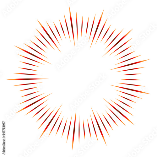 明るい集中線の円形の輪の素材