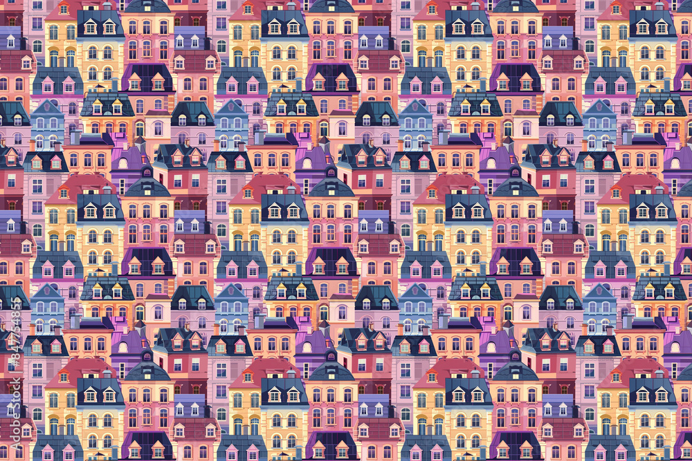 colorful house and buildings in carton style pattern background colorful house and buildings in carton style pattern background