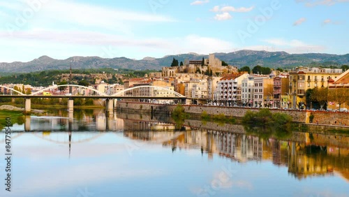 Ebro bridge, Tortosa city in Spain photo