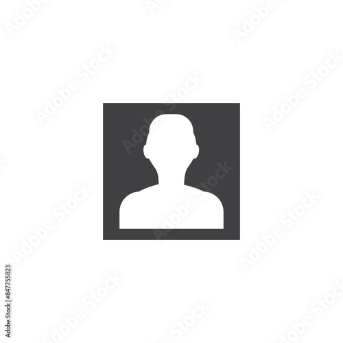 User avatar icon, profile flat design illustration