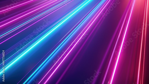 Abstract background with neon light lines