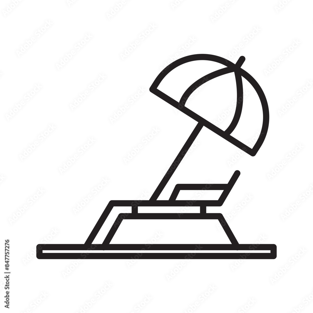 Beach Lounge Chair Icon Perfect for Summer Vacation and Relaxation Illustrations Beach Lounge Chair Icon Perfect for Summer Vacation and Relaxation Illustrations