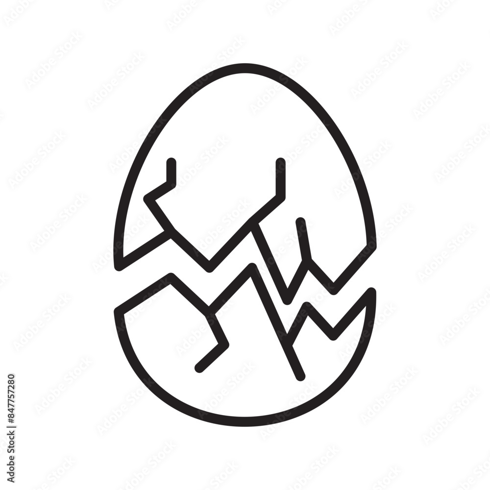 Broken Eggshell Icon Perfect for Culinary and Baking Illustrations Broken Eggshell Icon Perfect for Culinary and Baking Illustrations