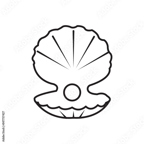 Ocean Pearl in Shell Icon Ideal for Marine Life and Jewelry Designs