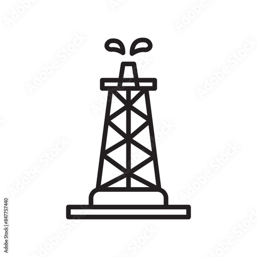 Gas Drilling Rig Icon Ideal for Energy Extraction and Industrial Designs
