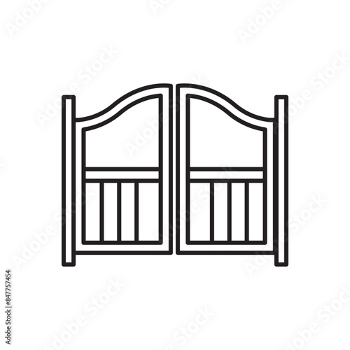 Western Saloon Entrance Icon Perfect for Vintage and Cowboy Themes