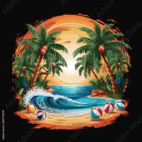 summer Tshirt design, sea beach t-shirt design,California design