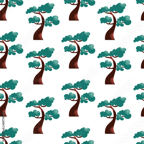 Japanese art and culture seamless pattern. Set of Japanese travel. Symbols of the island. Various sights and famous elements. Pagoda architecture, maneki neko toy. National traditional illustration
