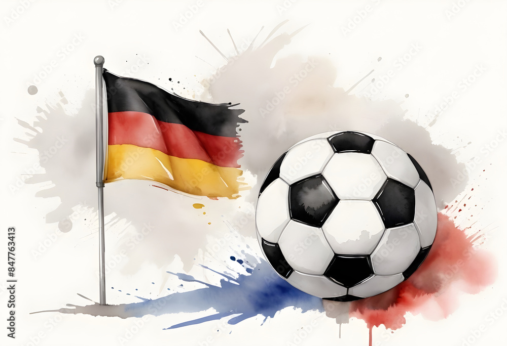 Naklejka premium European Union footbal soccer ball with German flag