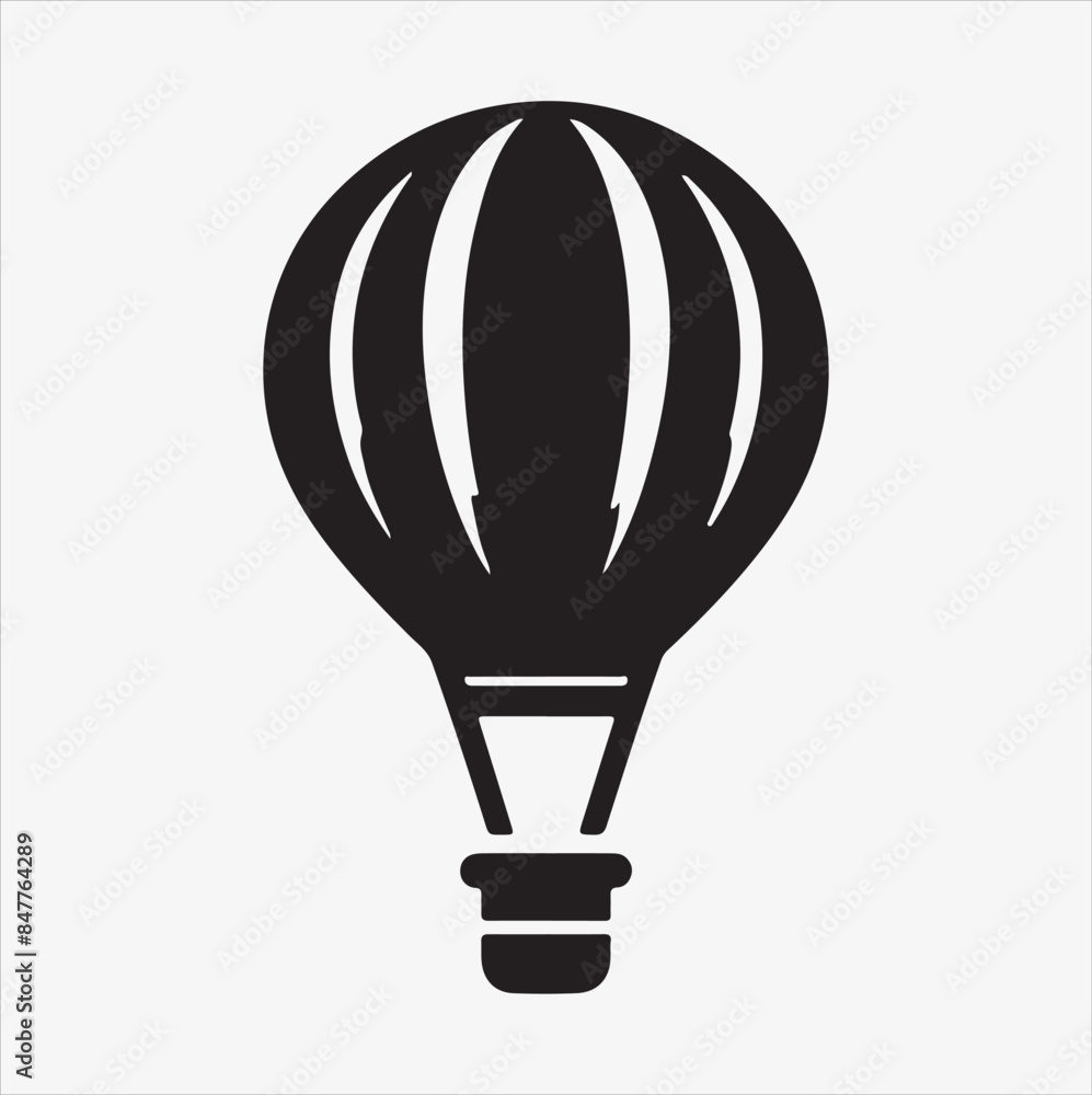 air balloon silhouette vector illustration on a White Background air balloon silhouette vector illustration on a White Background