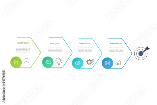 infographic elements template, business concept with 4 steps, multi color   shapes design for workflow layout, diagram, annual report, web design.Creative banner, label vector