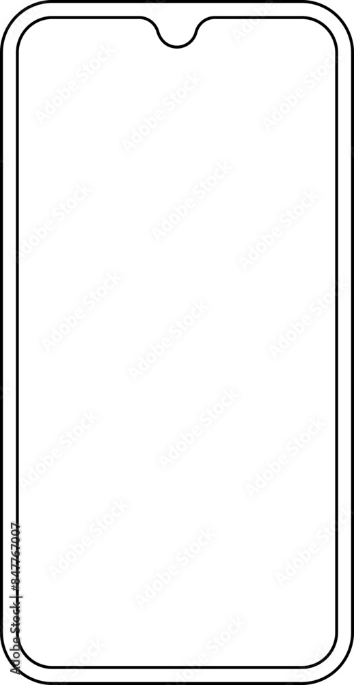 Mobile Phone Screen Outline Illustration Mobile Phone Screen Outline Illustration