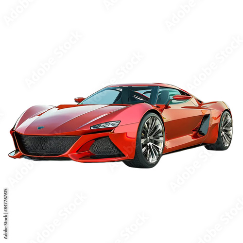 red sports car isolated on a transparent background
