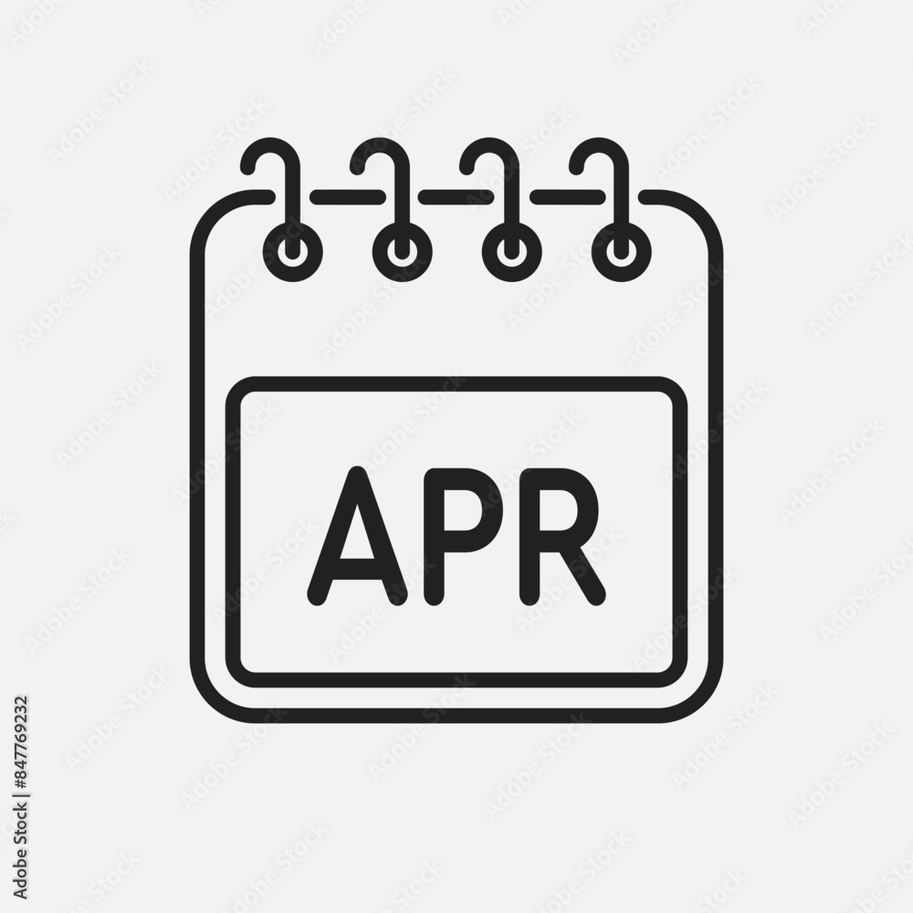 Vector template icon page calendar, month April Vector template icon page calendar, month April